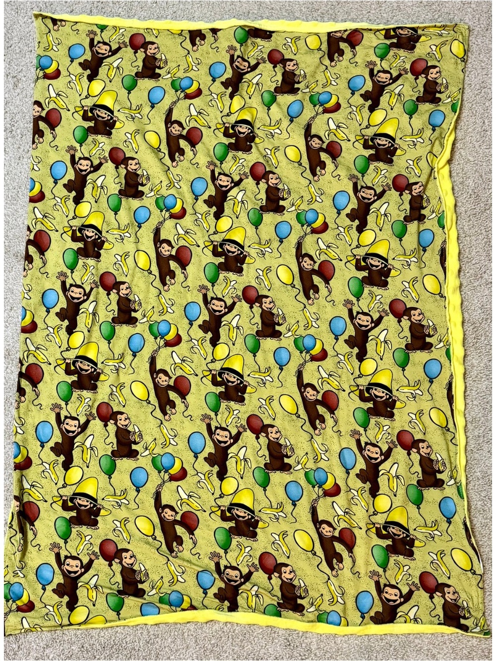 NWOT Kids Corner Bamboo & Minky Curious George Print Blanket